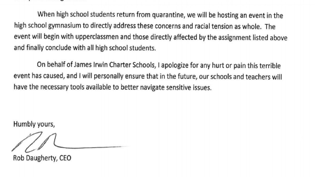Letter from James Irwin